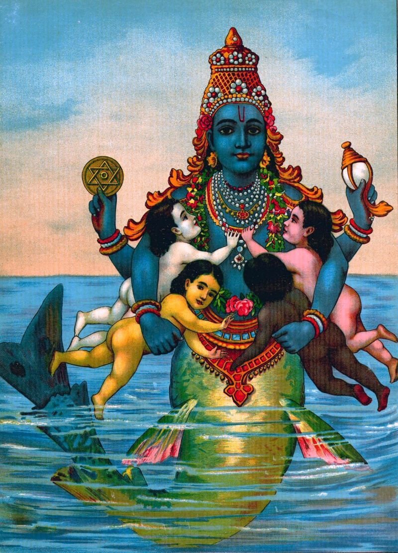 Thần Vishnu hóa thân thành cá Matsya