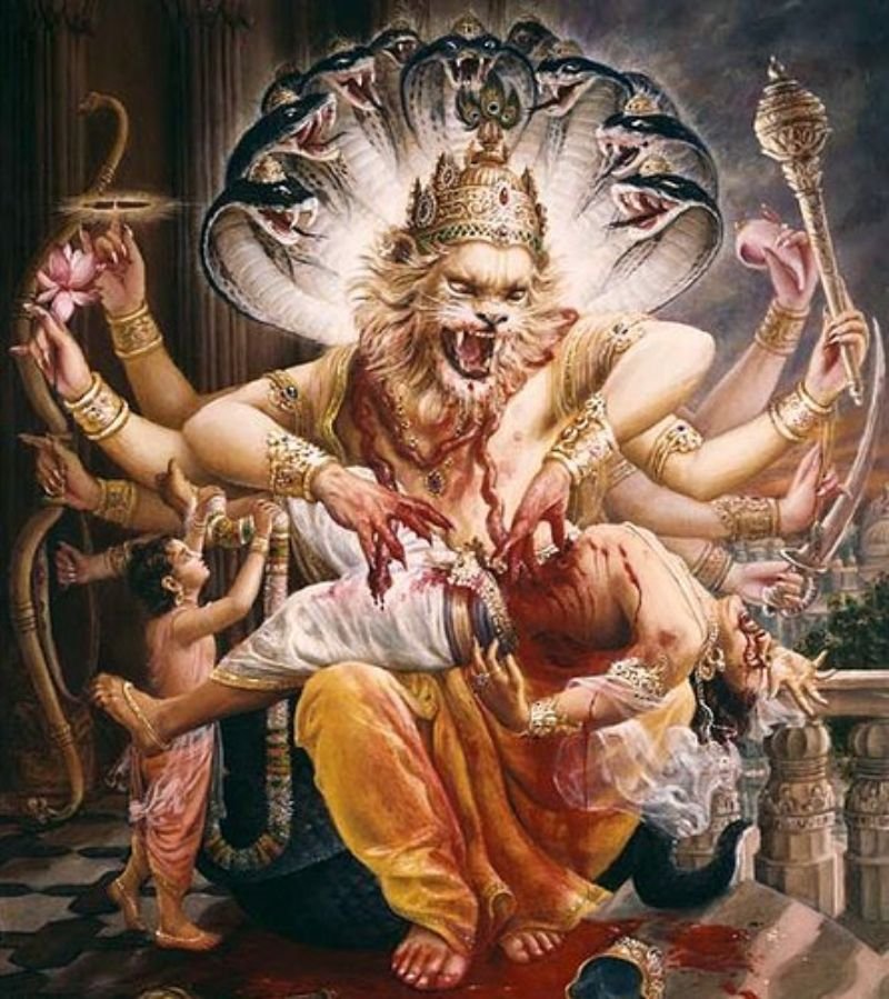 Thần Vishnu hóa thân thành nhân sư Narasimha