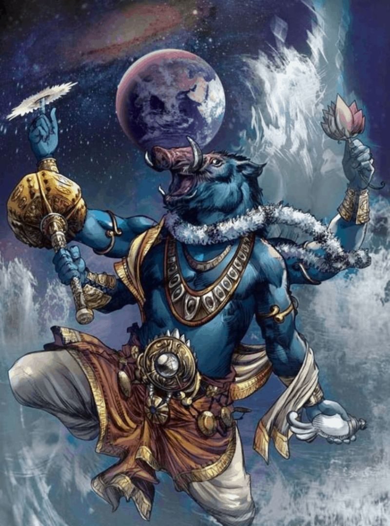 Thần Vishnu hóa thân thành heo rừng Varaha